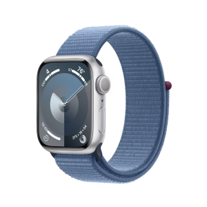 Apple Watch Series 9 GPS 41mm Silver Aluminium Case with Sport Loop Winter Blue