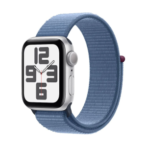 Apple Watch SE2 (2023) GPS 40mm Silver Aluminium Case with Sport Loop Winter Blue
