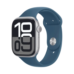 Apple Watch Series 10 4G 46mm Aluminum Silver with Blue Rubber Armband S/M