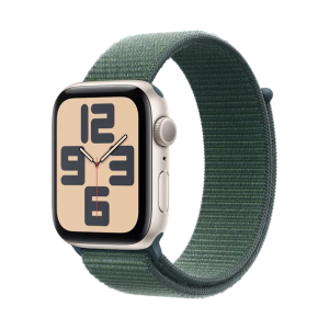 Apple Watch SE 2024 44mm Gold Aluminium Case with Green Nylon Strap