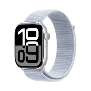 Apple Watch Series 10 GPS 42mm Silver Aluminium Case with Sport Loop Blue Cloud