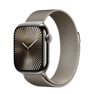 Apple Watch Series 10 4G 42mm Natural Titanium Case with Beige Milanese Strap