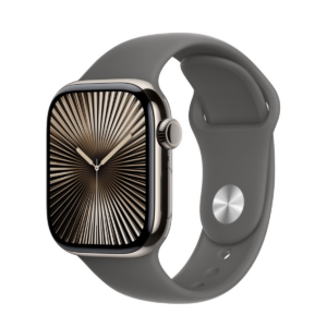 Apple Watch Series 10 4G 42mm Natural Titanium Case with Grey Sports Armband S/M