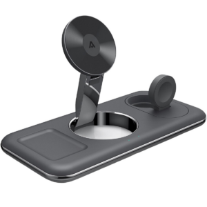 Alkaya MagSafe Wireless Charging Station 15W 3-In-1 Flex Fold Black