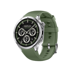 OnePlus Watch 3 Titanium case Silver (Green Rubber Strap)