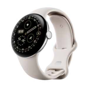 Google Pixel Watch 4 41mm Silver Case (Beige Strap)