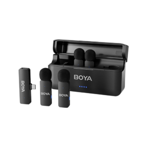 BOYA Microphone Wireless BY-V4 2.4GHz with 4 transmitters and 1 receiver (Lightning) Black