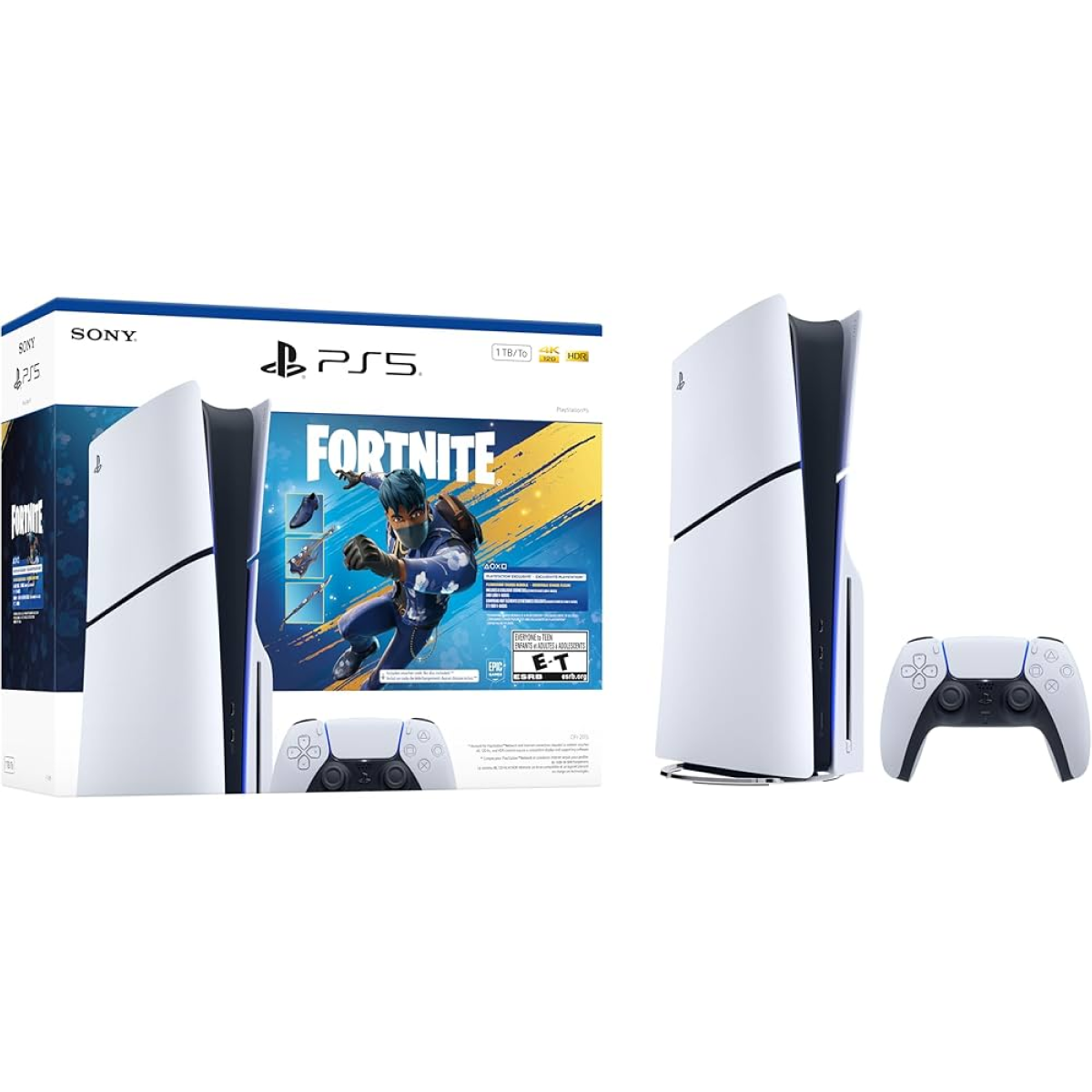 Sony PlayStation 5 (PS5) Slim Disc Edition 1TB + Fortnite: Flowering Chaos White