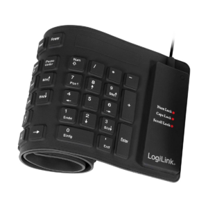 LogiLink ID0019A Flexible Waterproof Keyboard USB + PS/2 DE Black