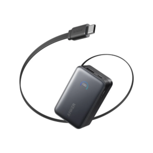 Anker Nano USB-A + USB-C Fast Charger Powerbank 10.000mAh Black with Extendable Cable