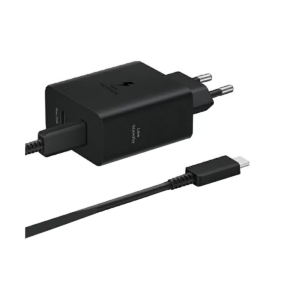 Samsung 50W Power Adapter Duo (EP-T5020XBEGEU) Dual USB-C Wall Charger with 5A USB-C Cable Black