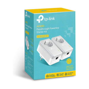 TP-Link PA4010P AV600 Wireless Passtrough Powerline Starter Kit (2pack Adapter) 600Mbps LAN/WAN White