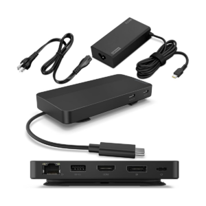 Lenovo USB-C Dual Display Travel Dock with Adapter Black