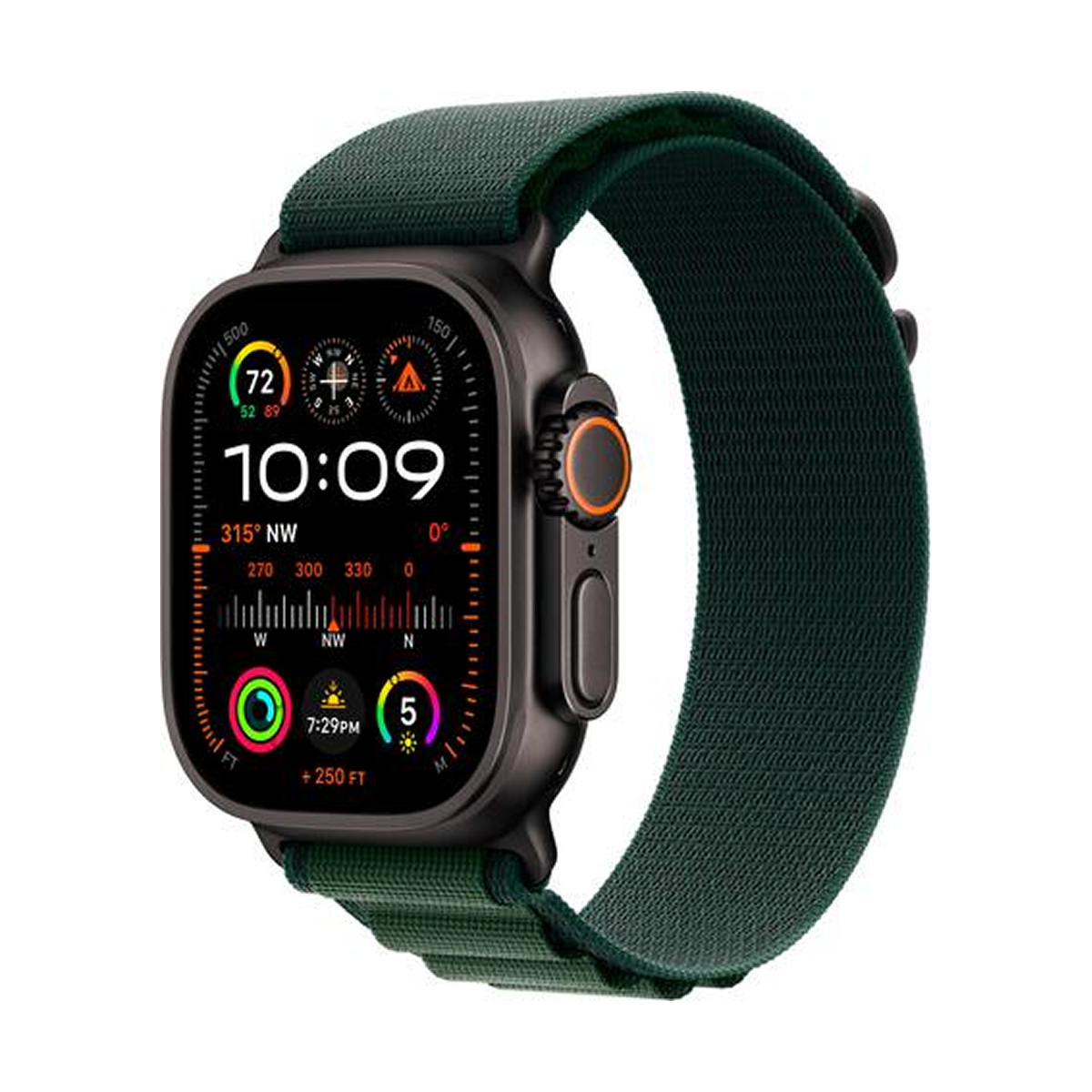 Apple Watch Ultra 2 (2024) 49mm Black Titanium/Dark Green Alpine Loop - M